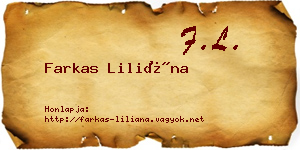 Farkas Liliána névjegykártya